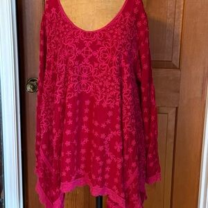 Johnny Was Pink Floral Tunic Top